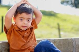 Hispanic child with Down Syndrome