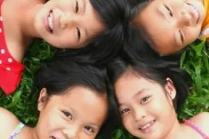 Children Relaxing in the Grass